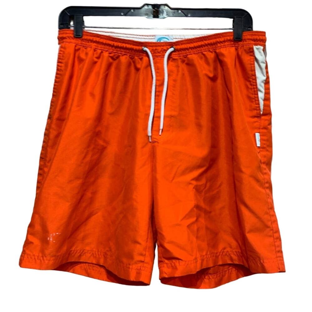 Teal Cove Mens XL  Board Beach Surf Swimwear Drawstring Orange Swimming Trunks